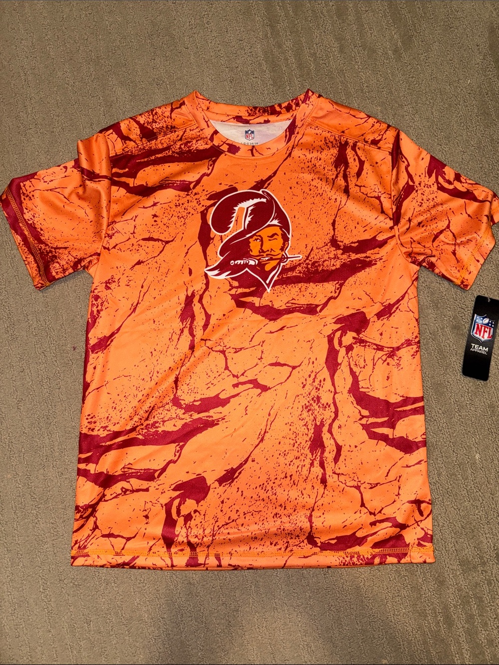 🆕 NFL Tampa Bay Buccaneers Kids Short Sleeve Athletic Team Tee L 14/16 NWT 🏴☠️🏈